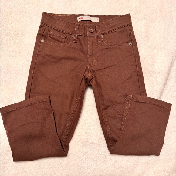 Levi's Boys 511 Kids Chocolate Brown Slim Skinny Jeans Pants - Picture 1 of 5